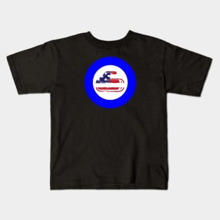 Curling USA Flag Kids T-Shirt